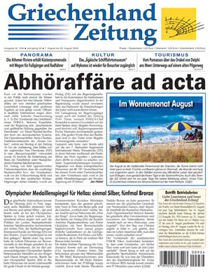 Bild der Titelseite der Griechenland Zeitung Ausgabe 934