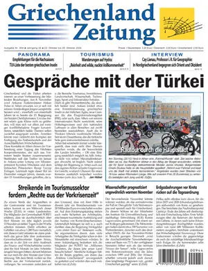 Bild der Titelseite der Griechenland Zeitung Ausgabe 944