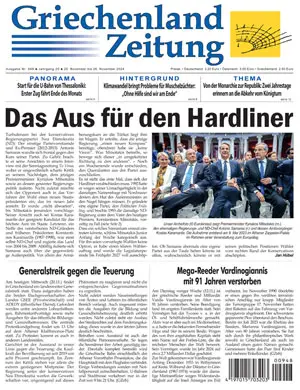 Bild der Titelseite der Griechenland Zeitung Ausgabe 948