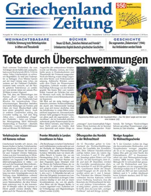 Bild der Titelseite der Griechenland Zeitung Ausgabe 950