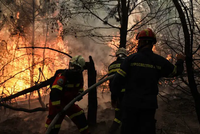 Unsere Fotos (© Eurokinissi) entstanden am Dienstag (10.8.) auf Euböa.