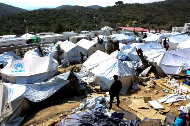 Unser Archivfoto (© Eurokinissi) entstand im März 2017 im Hot Spot Moria auf Lesbos.