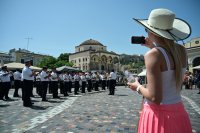 Unser Archivfoto (© Eurokinissi) entstand am Weltmusiktag (21.6.) auf dem Athener Monastiraki-Platz.