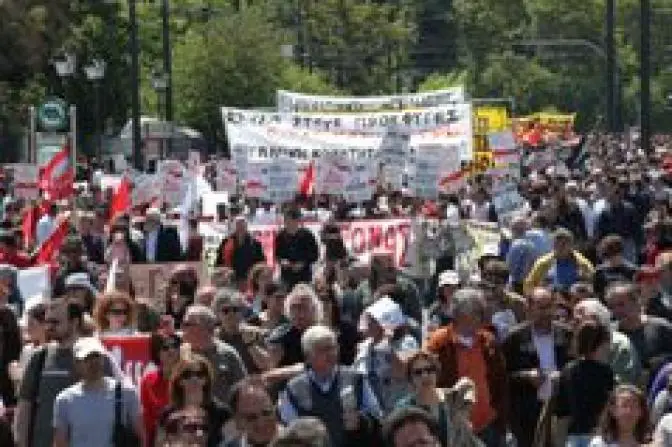 Proteste der Arbeitnehmer zum 1. Mai in Griechenland