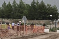 Baustelle und Bombenfundort heute in Glyfada (Foto: © Eurokinissi)