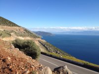 Foto (© GZ-Archiv): Auf dem Weg mit dem Auto von Arachova nach Itea.